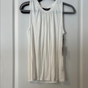 Simply Vera Vera Wang Cream Pleated Sleeveless Tank Top